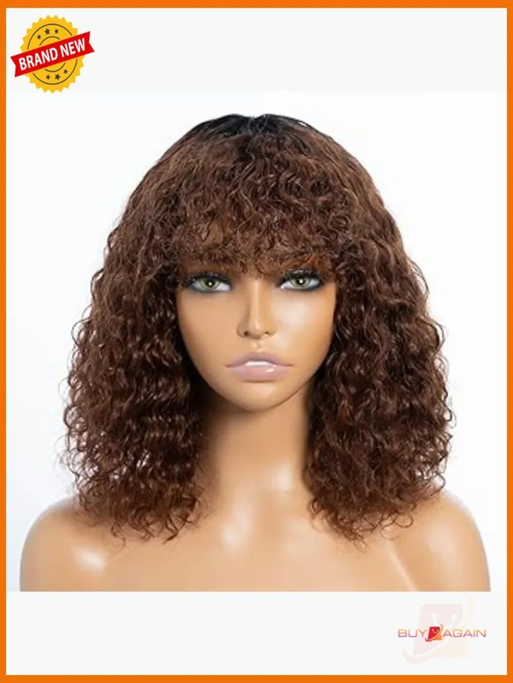 Short Curly Bob Wig with Bangs, 12